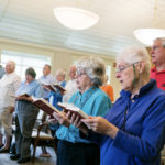 choir sings in chapel