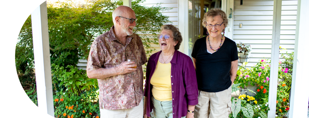 Residents laughing