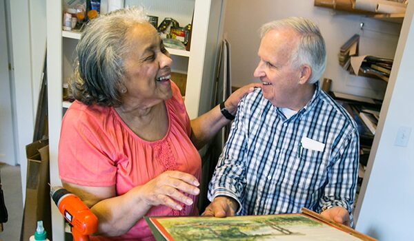 residents smiling and laughing