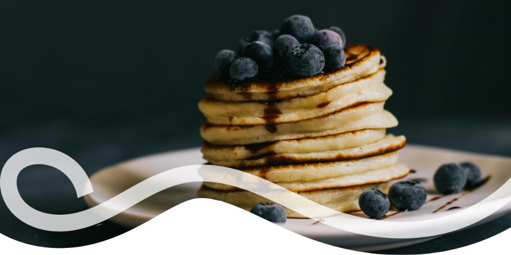 Pancake event breakfast with swirl